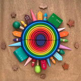Woody Buddy - Large Rainbow Stacker - Laadlee