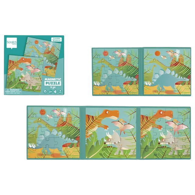 Scratch Europe Dinosaurs Magnetic Puzzle Book To Go - Laadlee