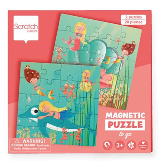 Scratch Europe Mermaids Magnetic Puzzle Book To Go - Laadlee