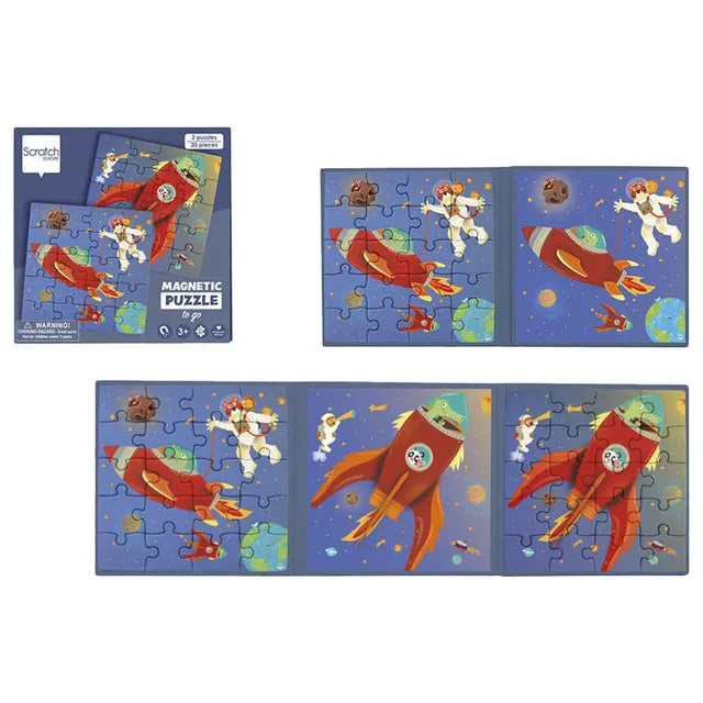 Scratch Europe Space Magnetic Puzzle Book To Go - Laadlee