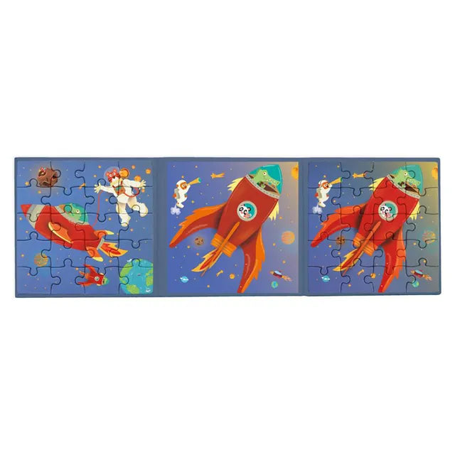 Scratch Europe Space Magnetic Puzzle Book To Go - Laadlee
