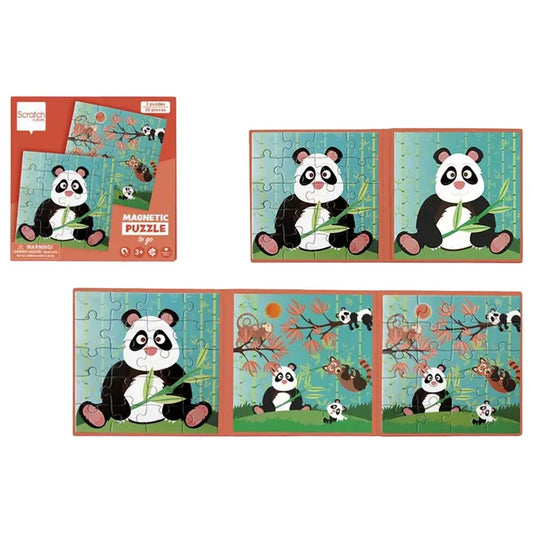 Scratch Europe Panda 20 Pcs Magnetic Puzzle Book To Go - Laadlee