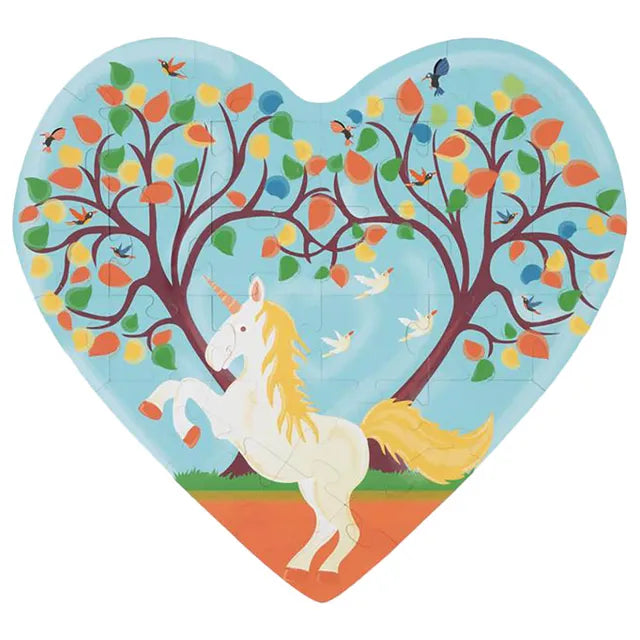 Scratch Europe Heart With Unicorn Contour Puzzle - 30Pcs - Laadlee