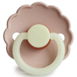 Frigg Daisy Latex Baby Pacifier 6M-18M, 1Pack, Blush Night - Size 2 - Laadlee