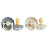 Frigg Daisy Latex Baby Pacifier 0-6M, 2Pack, Cream Night/French Gray Night - Size 1 - Laadlee