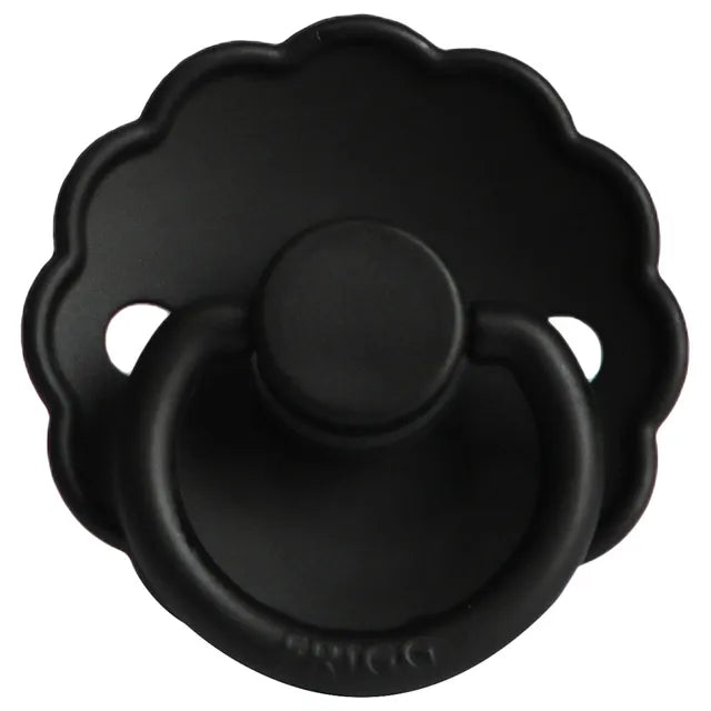Frigg Daisy Latex Baby Pacifier 6M-18M, 1Pack, Jet Black - Size 2 - Laadlee