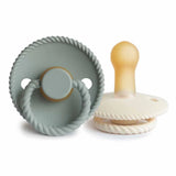 Frigg Rope Latex Baby Pacifier 0-6M, 2Pack, Cream/Sage - Size 1 - Laadlee