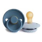 Frigg Rope Latex Baby Pacifier 0-6M, 2Pack, Ocean View/Powder Blue - Size 1 - Laadlee