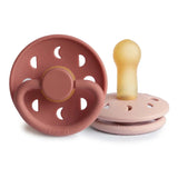 Frigg Moon Phase Latex Baby Pacifier 0-6M, 2Pack, Blush/Powder Blush - Size 1 - Laadlee