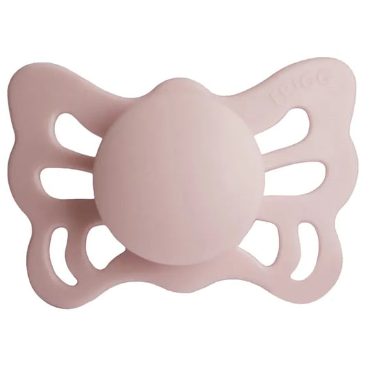Frigg Butterfly Anatomical Silicone Baby Pacifier 0-6M, Blush - Size 1 - Laadlee