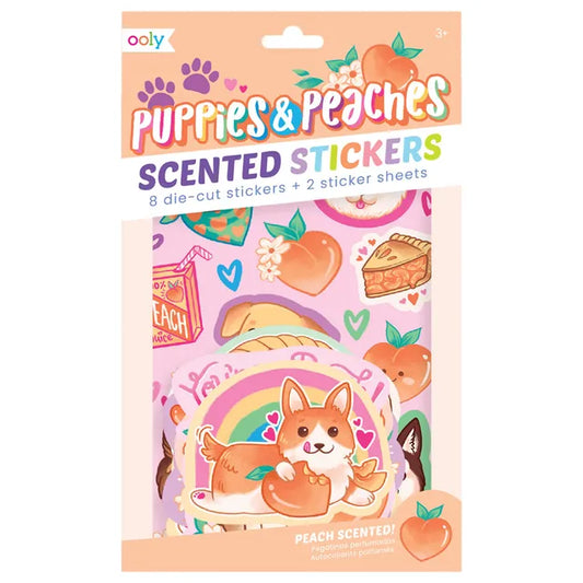 OOLY Scented Scratch Stickers - Puppies & Peaches - Laadlee