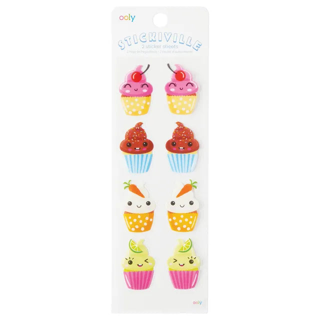 OOLY Stickiville Stickers - Skinny - Happy Cupcakes - Laadlee