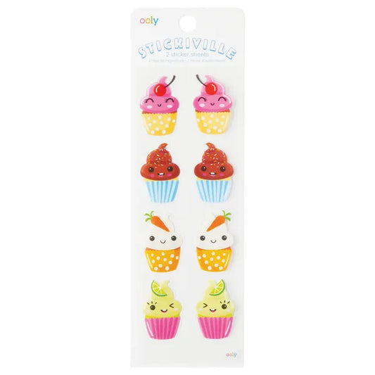 OOLY Stickiville Stickers - Skinny - Happy Cupcakes - Laadlee