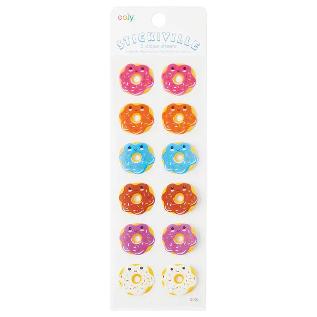 OOLY Stickiville Stickers - Skinny - Happy Donuts - Laadlee