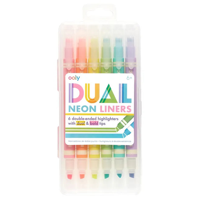 OOLY Dual Liner Double Ended Neon Highlighters - Set of 6 - Laadlee