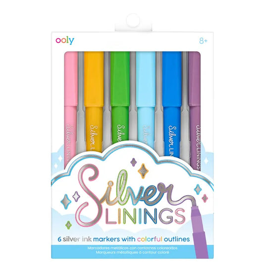 OOLY Silver Linings Outline Markers - Set of 6 - Laadlee