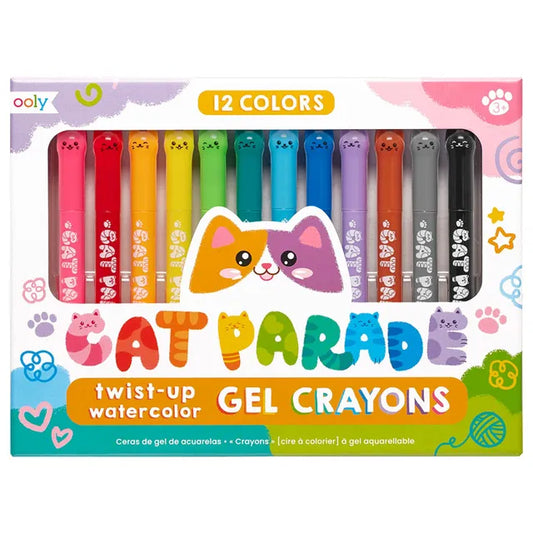 OOLY Cat Parade Watercolor Gel Crayons - Set of 12 - Laadlee