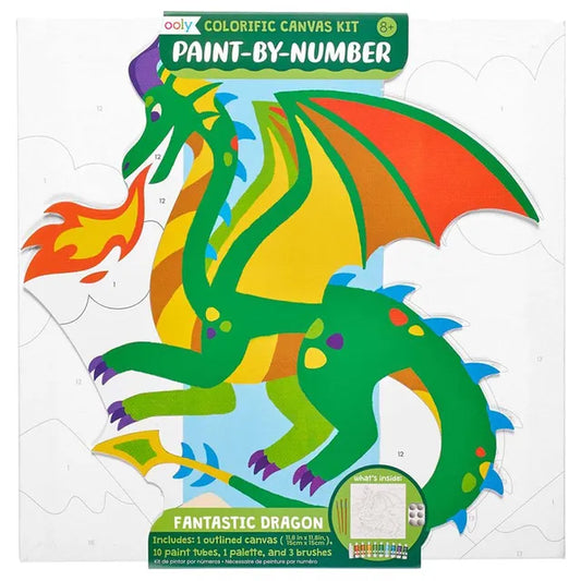 OOLY Colorific Canvas Paint by Number Kit - Fantastic Dragon - Laadlee
