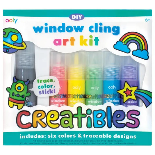 OOLY Creatibles DIY Window Cling Art Kit - 8 PC Set - Laadlee
