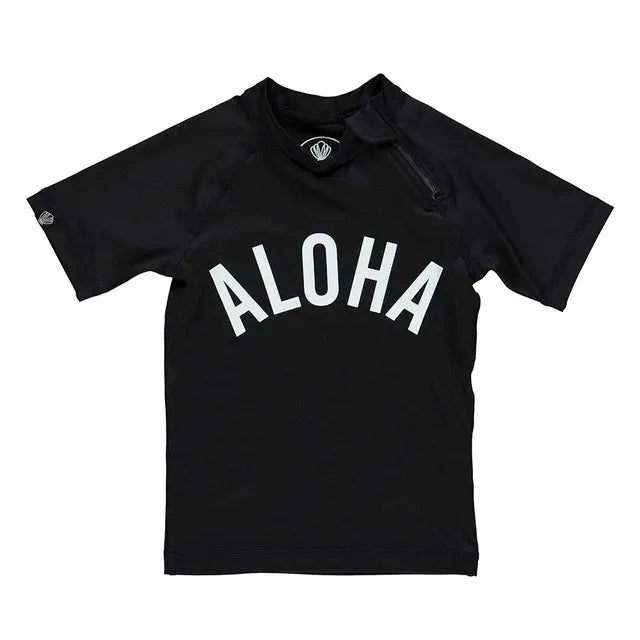Beach & Bandits Aloha Baby Tee - Black - Laadlee