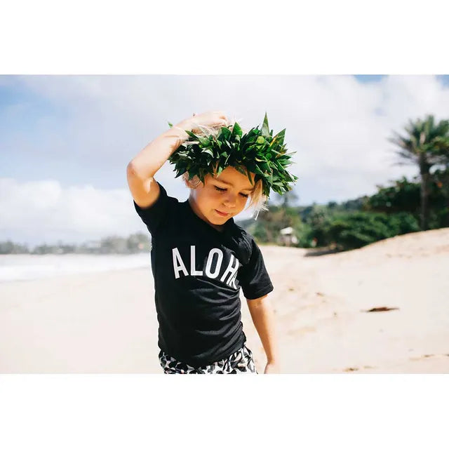 Beach & Bandits Aloha Baby Tee - Black - Laadlee