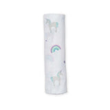 Lulujo Muslin Swaddle - Rainbows & Unicorns - Laadlee