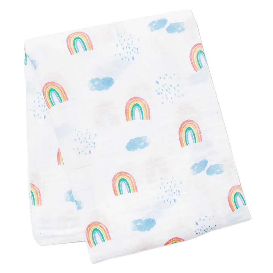 Lulujo Muslin Swaddle - Rainbow Sky - Laadlee