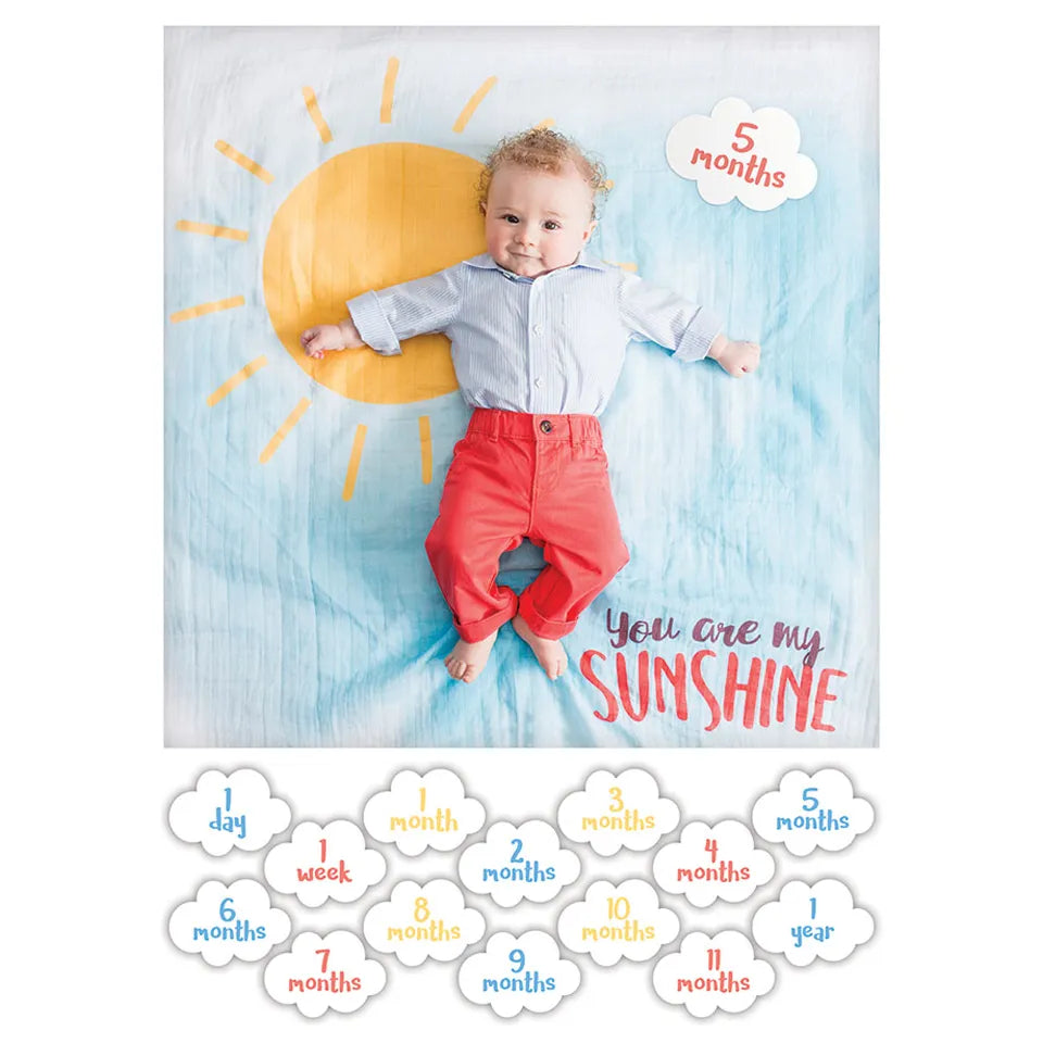 Lulujo Baby's First Year™ Blanket & Cards Set - You Are My Sunshine - Laadlee