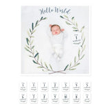 Lulujo Baby's First Year™ Blanket & Cards Set - Hello World - Laadlee