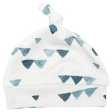 Lulujo Hello World Set (Bamboo Hat + Swaddle blanket) - Triangle Blue - Laadlee