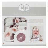 Lulujo Hello World Set (Bamboo Hat + Swaddle blanket) - Eucalyptus - Laadlee
