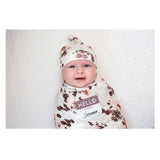 Lulujo Hello World Set (Bamboo Hat + Swaddle blanket) - Eucalyptus - Laadlee