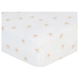 Lulujo Muslin Crib Sheet (135cm x 70cm) - Daisies - Laadlee