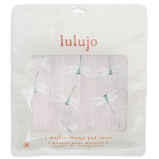 Lulujo Muslin Change Pad Cover (80cm x 40cm) - Dragonfly - Laadlee