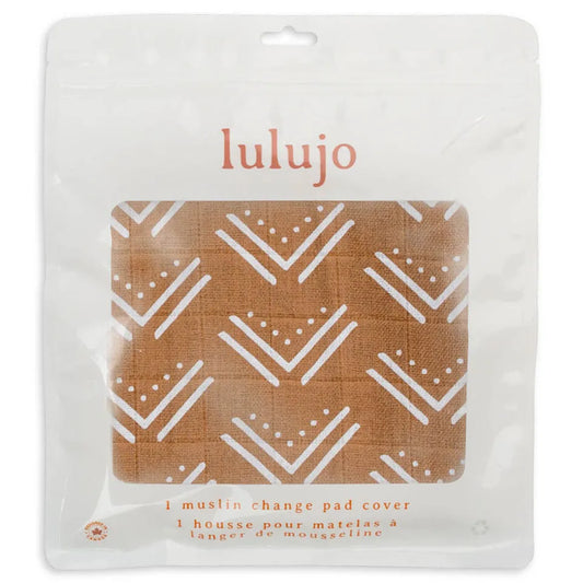 Lulujo Muslin Change Pad Cover (80cm x 40cm) - Mudcloth - Laadlee