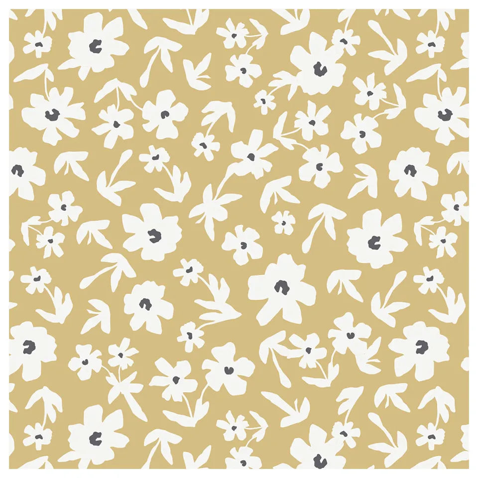 Lulujo Muslin Change Pad Cover (80cm x 40cm) - Yellow Wildflowers - Laadlee