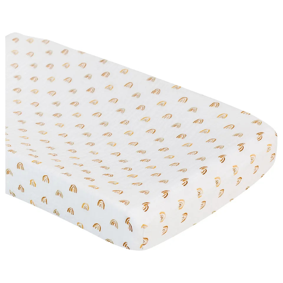 Lulujo Muslin Change Pad Cover (80cm x 40cm) - Rainbow - Laadlee