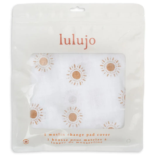 Lulujo Muslin Change Pad Cover (80cm x 40cm) - Suns - Laadlee