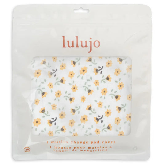 Lulujo Muslin Change Pad Cover (80cm x 40cm)- Vintage Floral - Laadlee