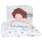 Lulujo Cotton Swaddle & Book GIFT SET - Rock-A-Baby-Jo - Laadlee
