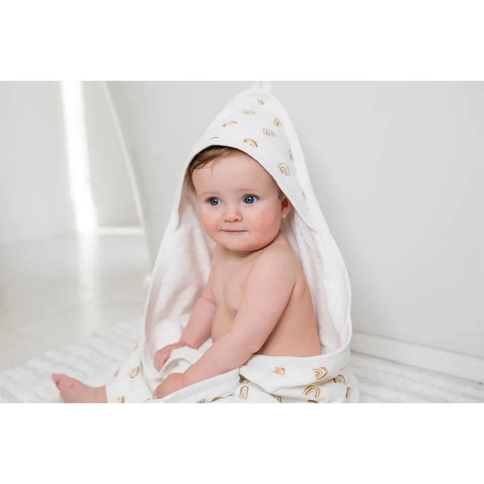 Lulujo Baby Hooded Towel - Boho Rainbow - Laadlee