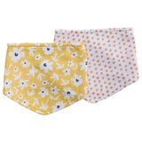 Lulujo Bandana Bibs (2-pack) - Yellow Wildflowers / Dots - Laadlee