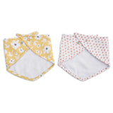 Lulujo Bandana Bibs (2-pack) - Yellow Wildflowers / Dots - Laadlee
