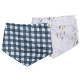 Lulujo Bandana Bibs (2-pack) - Fish / Navy Gingham - Laadlee