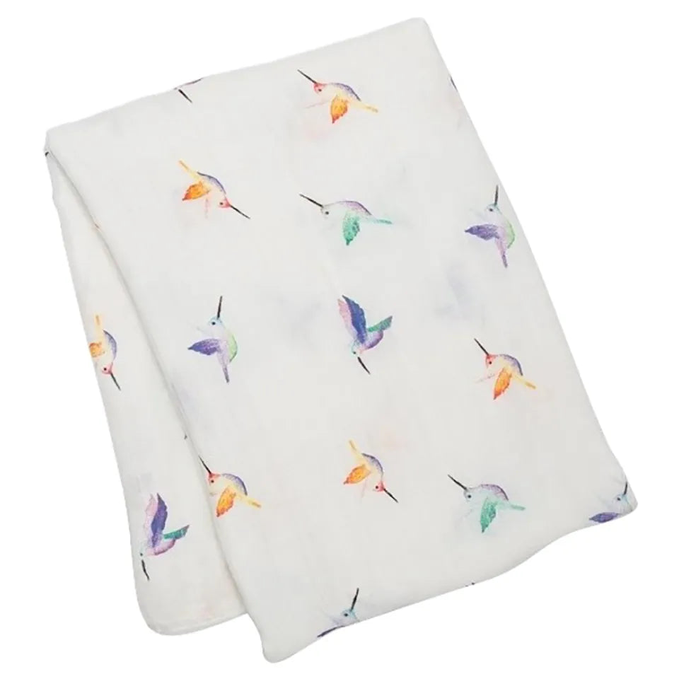 Lulujo Bamboo Swaddle - Hummingbird - Laadlee