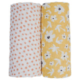 Lulujo 2-pack Cotton Swaddles - Wildflowers & Dots - Laadlee