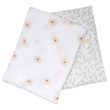 Lulujo 2-pack Cotton Swaddles - Daisy / Greenery - Laadlee