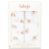 Lulujo 2-pack Cotton Swaddles - Rainbow / Suns - Laadlee