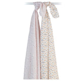 Lulujo 2-pack Cotton Swaddles - Vintage Floral / Dragonfly - Laadlee