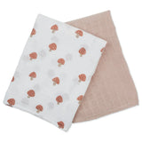 Lulujo 2-pack Cotton Swaddles - Mushroom & Sand - Laadlee